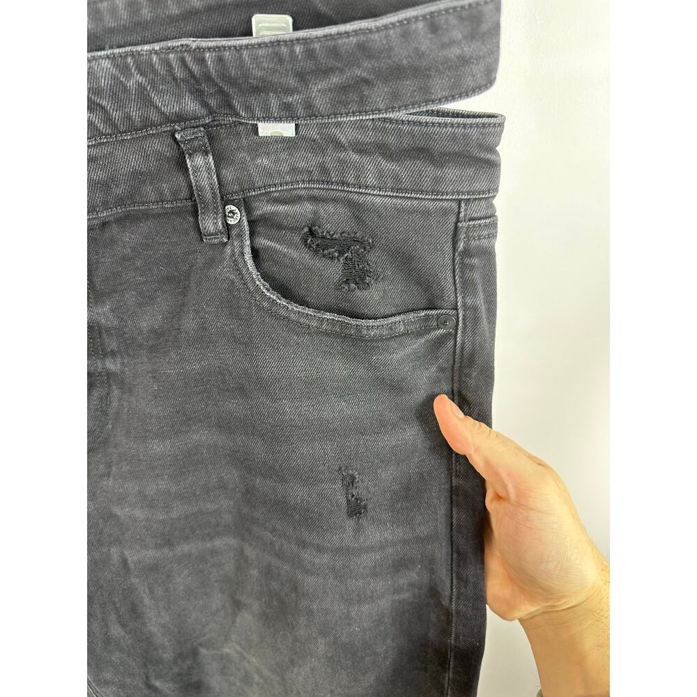 American Eagle Super High Rise Baggy Straight Cut Out Jeans Black Size 16 Long - Picture 15 of 16